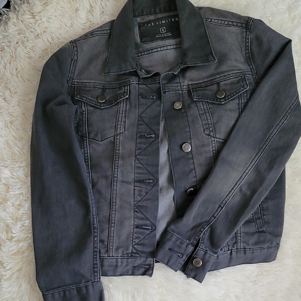 The Limited Washed Charcoal Denim Jacket